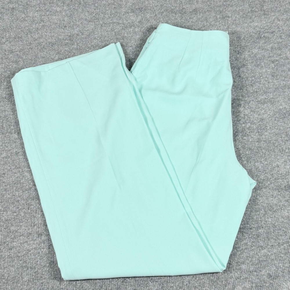 Together Pants Womens 10 Aqua Blue High Rise‎ Wide Leg Belted Polyester Dressy